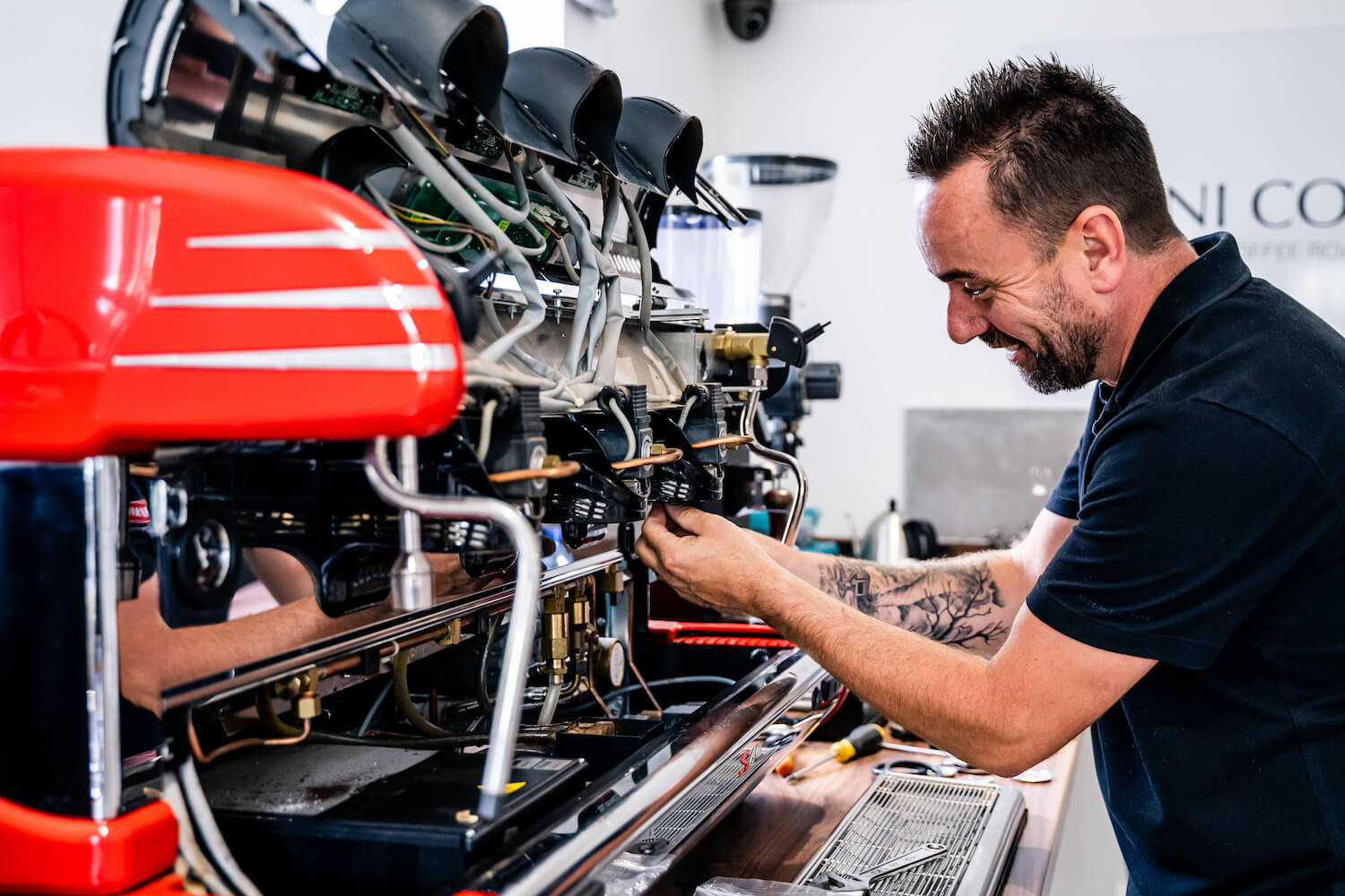 Inside espresso machine